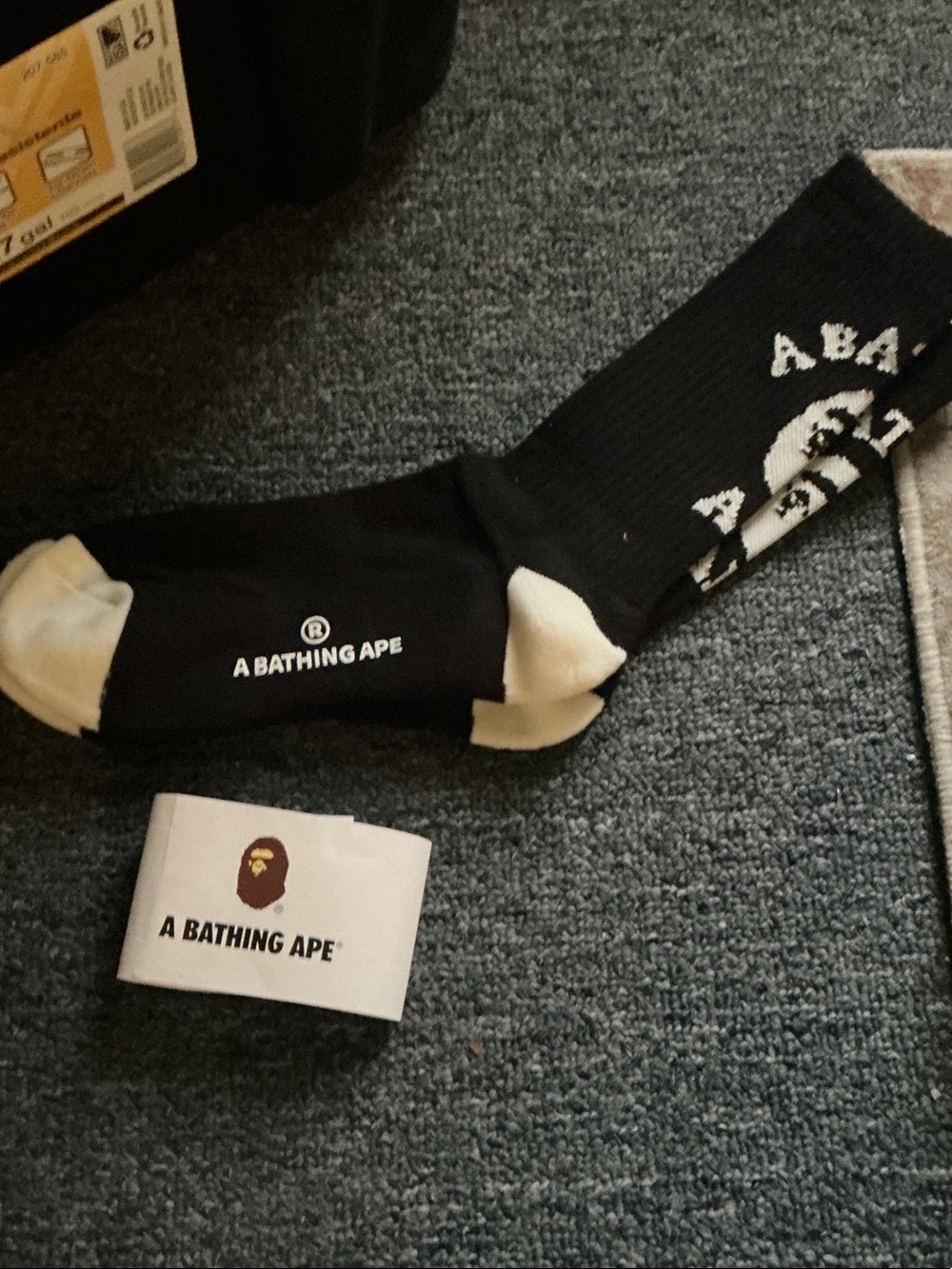 Black & Cream Logo Crew Socks